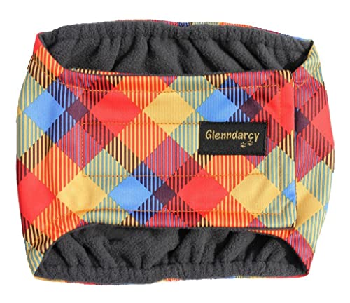 Glenndarcy Luxus-Bauchband für Hunde, Regenbogenfarben, Größe XS und 2 waschbare Einlagen von Glenndarcy