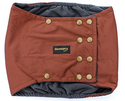 Glenndarcy Männlicher Hundewindeln Bauchband - Poppers - Coffee XXL and 2 Washable Pads von Glenndarcy