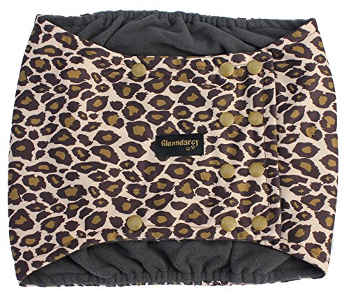 Glenndarcy Männlicher Hundewindeln Bauchband - Poppers - Leopard XL and 2 Washable Pads von Glenndarcy