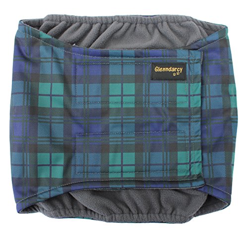 Glenndarcy Männlicher Hundewindeln - Urininkontinenz - (XL Band & 2 Washable Pads, Black Watch) von Glenndarcy