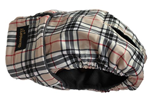 Glenndarcy Weibliche Hundewindeln - Wasserdichtes Stoff (Size Large Pants and 2 Washable Pads, Camel Stewart) von Glenndarcy