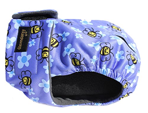 Glenndarcy Weibliche Hundewindeln - Wasserdichtes Stoff (Size Large Pants & 2 Washable Pads, Busy Bee) von Glenndarcy