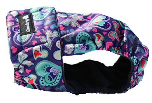 Glenndarcy Weibliche Hundewindeln - Wasserdichtes Stoff (Size Large & 2 Washable Pads, Butterflies) von Glenndarcy
