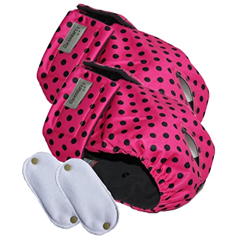 Glenndarcy Windel für Hündinnen – wasserdichter Stoff (2 Stück, Größe S, rosa schwarze Punkte) Glenndarcy Windel für Hündinnen – wasserdichter Stoff (2 Stück, Größe S, rosa schwarze Punkte) von Glenndarcy