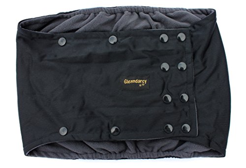 Glenndarcy Männlicher Hundewindeln Bauchband - Poppers - Black XXL and 2 Washable Pads von Glenndarcy