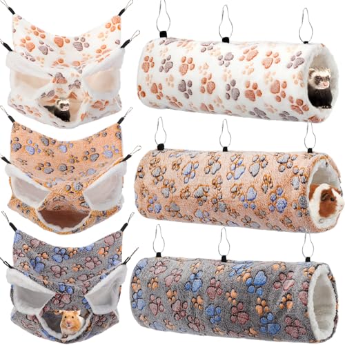 GliCraft Hängematten-Set für kleine Haustiere, Chinchilla-Tunnel, Spielzeug, warmes Fleece, Meerschweinchen, Frettchen, Versteck, Tunnel, Bett, Käfig, Zubehör zum Verstecken, Schlafen, Spielen GliCraft Hängematten-Set für kleine Haustiere, Chinchilla-Tunnel, Spielzeug, warmes Fleece, Meerschweinchen, Frettchen, Versteck, Tunnel, Bett, Käfig, Zubehör zum Verstecken, Schlafen, Spielen von GliCraft