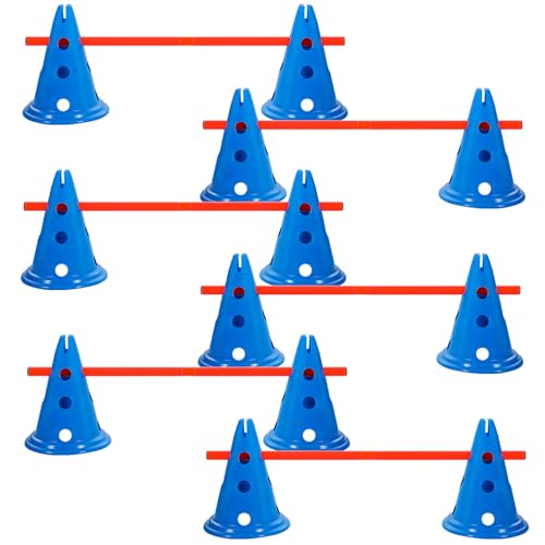 Glimin 6 Sets Agility-Hürden-Kegel-Set für Hunde, enthält 12 Agility-Kegel, 6 Agility-Ruten, Agility-Trainingsgeräte für Hunde, verstellbares Hindernistraining für Agilitätskurs, Glimin 6 Sets Agility-Hürden-Kegel-Set für Hunde, enthält 12 Agility-Kegel, 6 Agility-Ruten, Agility-Trainingsgeräte für Hunde, verstellbares Hindernistraining für Agilitätskurs, von Glimin