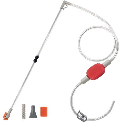 Aquarium Reinigungsset mit 3 Aufsätzen, 4 in 1 Mulmsauger - Sauger & Reiniger, Wasserwechsel & Bodenreiniger, Bodengrund Reinigen Absauger von Gliterra