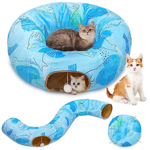 Cat Tunnel Bed, Cat Tunnels Cat Toys for Indoor Cats S-Shape Cat Tube and Cat Donut Tunnel Cave Large Cat Toys Interactive Cat Stuff Supplies von Glittme