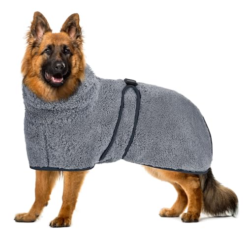 Glittme Hundebademantel, superweicher Hundemantel, schnell trocknend, Hundehandtücher zum Trocknen von Hunden, groß, verstellbare Hundemäntel für nach dem Baden und Hundetrockner für Hund, Welpen, Glittme Hundebademantel, superweicher Hundemantel, schnell trocknend, Hundehandtücher zum Trocknen von Hunden, groß, verstellbare Hundemäntel für nach dem Baden und Hundetrockner für Hund, Welpen, von Glittme