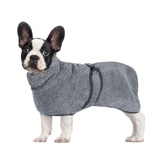 Glittme Hundebademantel, superweicher Hundemantel, schnell trocknend, Hundehandtücher zum Trocknen von Hunden, groß, verstellbare Hundemäntel für nach dem Baden und Hundetrockner für Hund, Welpen, S, Glittme Hundebademantel, superweicher Hundemantel, schnell trocknend, Hundehandtücher zum Trocknen von Hunden, groß, verstellbare Hundemäntel für nach dem Baden und Hundetrockner für Hund, Welpen, S, von Glittme