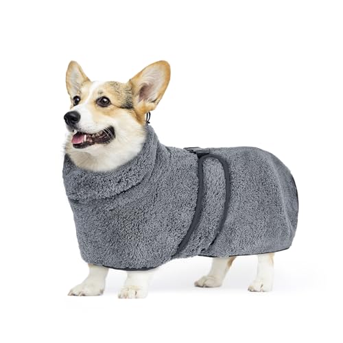Glittme Hundebademantel, superweicher Hundemantel, schnell trocknend, Hundehandtücher zum Trocknen von Hunden, groß, verstellbare Hundemäntel für nach dem Baden und Hundetrockner für Hunde, Welpen, M, Glittme Hundebademantel, superweicher Hundemantel, schnell trocknend, Hundehandtücher zum Trocknen von Hunden, groß, verstellbare Hundemäntel für nach dem Baden und Hundetrockner für Hunde, Welpen, M, von Glittme