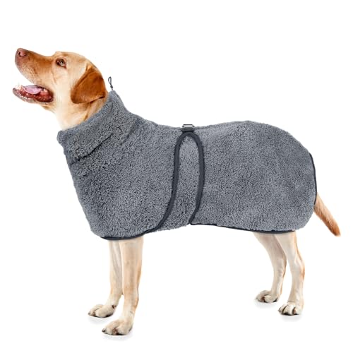 Glittme Hundebademantel, superweicher Hundemantel, schnell trocknend, Hundehandtücher zum Trocknen von Hunden, groß, verstellbare Hundemäntel für nach dem Baden und Hundetrockner für Hunde, Welpen, L, Glittme Hundebademantel, superweicher Hundemantel, schnell trocknend, Hundehandtücher zum Trocknen von Hunden, groß, verstellbare Hundemäntel für nach dem Baden und Hundetrockner für Hunde, Welpen, L, von Glittme