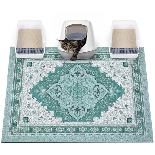 Glittme Katzentoilettenmatte mit rutschfester Unterseite, 119,9 x 89,9 cm, leicht zu reinigen, waschbar, Katzenfuttermatte für Kätzchen, Größe XXL Glittme Katzentoilettenmatte mit rutschfester Unterseite, 119,9 x 89,9 cm, leicht zu reinigen, waschbar, Katzenfuttermatte für Kätzchen, Größe XXL von Glittme