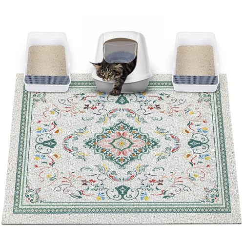 Glittme Katzentoilettenmatte mit rutschfester Unterseite, 119,9 x 89,9 cm, leicht zu reinigen, waschbar, Katzenfuttermatte für Kätzchen, Größe XXL Glittme Katzentoilettenmatte mit rutschfester Unterseite, 119,9 x 89,9 cm, leicht zu reinigen, waschbar, Katzenfuttermatte für Kätzchen, Größe XXL von Glittme