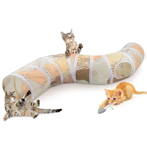 Glittme Katzentunnel, S-Form Peekaboo Katzenhöhle mit Spielzeug, faltbare Röhren für Haustiere im Innenbereich Glittme Katzentunnel, S-Form Peekaboo Katzenhöhle mit Spielzeug, faltbare Röhren für Haustiere im Innenbereich von Glittme