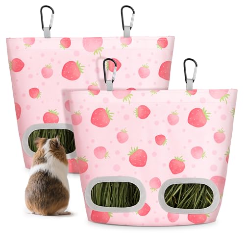 Glittme Meerschweinchen-Heu-Futterstation für Kaninchen, 29,1 x 22,9 cm, Heubeutel zum Aufhängen, für Meerschweinchen, Käfig, Heu-Futterstation für Kaninchen, kleine Haustiere, rosa Erdbeere, 2 Stück Glittme Meerschweinchen-Heu-Futterstation für Kaninchen, 29,1 x 22,9 cm, Heubeutel zum Aufhängen, für Meerschweinchen, Käfig, Heu-Futterstation für Kaninchen, kleine Haustiere, rosa Erdbeere, 2 Stück von Glittme