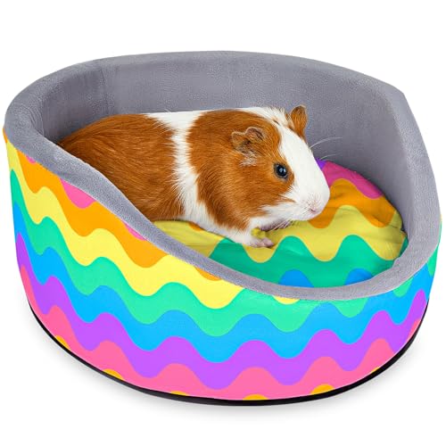 Glittme Meerschweinchenbett, weiches Kaninchenbett mit dicker, abnehmbarer Matte, Hasenbett, maschinenwaschbar, Meerschweinchen-Zubehör, gemütliches Meerschweinchenhaus für Meerschweinchen, Kaninchen, Glittme Meerschweinchenbett, weiches Kaninchenbett mit dicker, abnehmbarer Matte, Hasenbett, maschinenwaschbar, Meerschweinchen-Zubehör, gemütliches Meerschweinchenhaus für Meerschweinchen, Kaninchen, von Glittme
