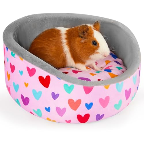 Glittme Meerschweinchenbett, weiches Kaninchenbett mit dicker, abnehmbarer Matte, Hasenbetten, maschinenwaschbar, Meerschweinchen-Zubehör, gemütliches Meerschweinchenhaus für Kaninchen, Frettchen von Glittme