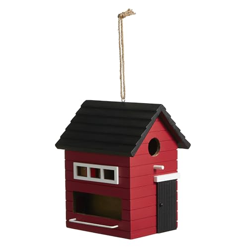 Glitzhome 25,4 cm H Hängendes Vogelhaus Modern Massivholz Rot Dekoratives Garten Vogelhaus für den Außenbereich Glitzhome 25,4 cm H Hängendes Vogelhaus Modern Massivholz Rot Dekoratives Garten Vogelhaus für den Außenbereich von Glitzhome