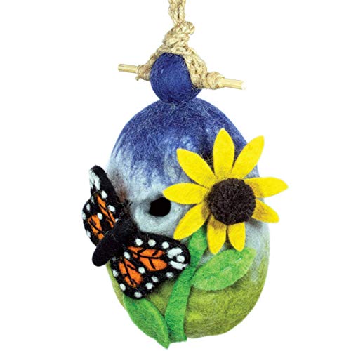Global Crafts Wild Woolies DZI484079000 Vogelhaus aus Filz, handgefertigt, Monarch Butterfly Garden von Global Crafts
