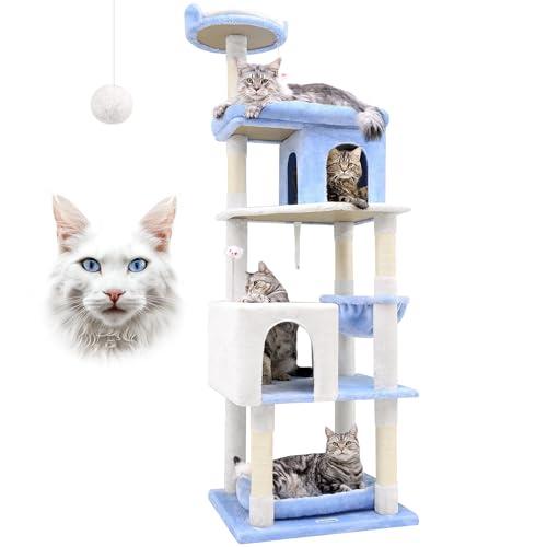 Globlazer S72 Robuster Katzenbaum für große Katzen, robuster 182,9 cm Maine Coon Kratzbaum für große Katzen, ab 9 kg, cooler, robuster Katzenturm für erwachsene größte Katzen mit 6 Kratzstämmen, von Globlazer