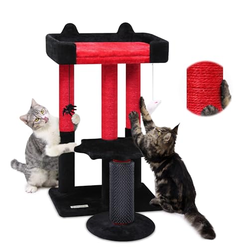 Globlazer SC28 Gothic Katzenkratzbaum mit Bett, 71,1 cm Katzenkratzbaum für Indoor-Katzen, Gothic Katzenbaum mit 3 Sisal-Kratzstämmen, gemütliche Sitzstange, Katzen-Selbstpfleger, interaktives Globlazer SC28 Gothic Katzenkratzbaum mit Bett, 71,1 cm Katzenkratzbaum für Indoor-Katzen, Gothic Katzenbaum mit 3 Sisal-Kratzstämmen, gemütliche Sitzstange, Katzen-Selbstpfleger, interaktives von Globlazer