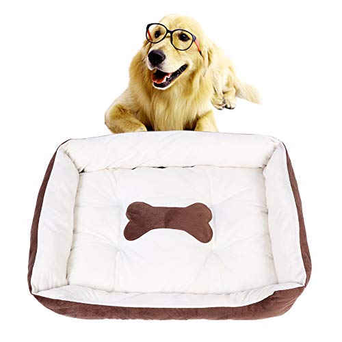 Glomora Hundebett, weiches, bequemes Knochen-Kaffee-Beige-Mattenkissen für Katzen, Hunde, alle Jahreszeiten Glomora Hundebett, weiches, bequemes Knochen-Kaffee-Beige-Mattenkissen für Katzen, Hunde, alle Jahreszeiten von Glomora