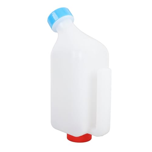 Glomora Ziegenmilchflasche, Doppeldeckel Hanging Design Multifunktional Kälber Lammmilch Fütterungsflasche für Landwirt Glomora Ziegenmilchflasche, Doppeldeckel Hanging Design Multifunktional Kälber Lammmilch Fütterungsflasche für Landwirt von Glomora