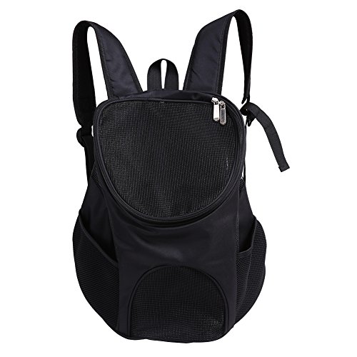 Kleine Hunde und Katzen -Rucksackträger, Haustier -Rucksack, Belüftung, Sicherheitsriemen, Schnallenstütze für das Wanderweg Camping im Freien, max. 16 (Black) von Glomora