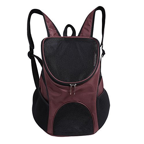 Kleine Hunde und Katzen -Rucksackträger, Haustier -Rucksack, Belüftung, Sicherheitsriemen, Schnallenstütze für das Wanderweg Camping im Freien, max. 16 (Brown) von Glomora