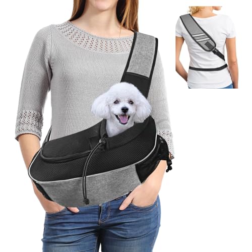 Gloppie Hunde Tragetuch Hund Tragetaschen Katzen Outdoor-Reisetasche mit verstellbarem Schultergurt und Sicherheitshaken für kleine Hunde und Katzen, Hundetragetasche für Haustiere innerhalb von 5kg von Gloppie