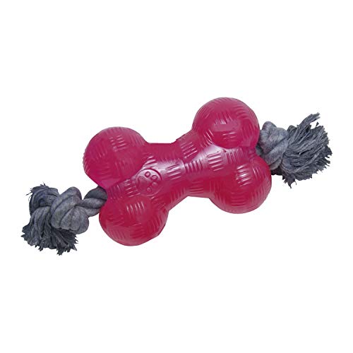 Gloria TPR Pink Rubber Bone with Rope (Small), One Size von Gloria