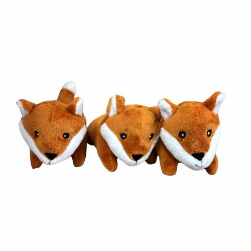 Fox Hundespielzeug, Hide and Seek Hundespielzeug, Stofftier Baumhaus, Burrow Hundespielzeug, Quietschendes Verstecken und Suchen.(3 Pack: Ersatztiere, Fuchs) von Glow Pups
