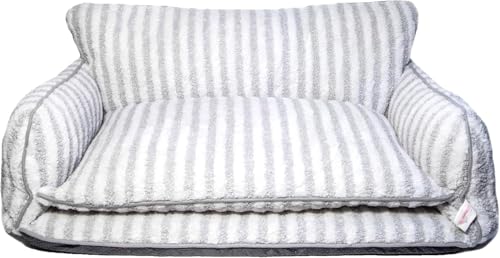 Glow Pups Haustierbett im Sofa-Stil (Grau/Weiß, mittel) von Glow Pups