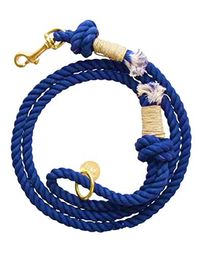 Weiche karibische Baumwolle Ombre Seil Leine für Hunde, handgemachte Hundeleine (Marineblau) von Glow Pups
