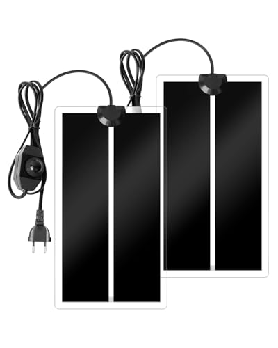 Glowup 7W Reptil Vivarium Heizmatten, Haustiere Heizung Pad mit Temperatureinstellung, Amphibien Tank Wärmer für Reptilien, Schildkröten, Echse, Gecko, abnehmbare unter Tank Reptil Heizung Matte,(2X) von GlowUp