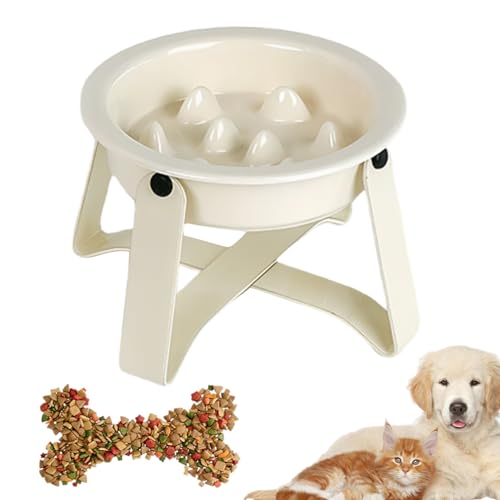 Futternapf für Hunde, Futternapf aus Keramik, Metall, Labyrinth-Puzzle, Halterung für Eisen, für Wohnung / Reise / Küche / Außen / Innen – Täglich von Glugahrif