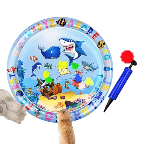 Glugahrif Wassersensorische Spielmatte für Katze, Katzenwasser Spielen Mat | Sensorisches Kühlwasserspielzeug Pet Pad - Katzenkühlmatte Interaktives Spielzeug für kleine Tiere Hunde und Welpen Glugahrif Wassersensorische Spielmatte für Katze, Katzenwasser Spielen Mat | Sensorisches Kühlwasserspielzeug Pet Pad - Katzenkühlmatte Interaktives Spielzeug für kleine Tiere Hunde und Welpen von Glugahrif