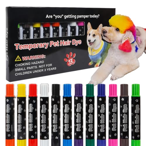 Haarfärbe-Set für Hunde, Haarfärbemarker für Hunde, zur Fellpflege von Welpen, Set mit Färbemarker für Hunde für Haustiere, vibrierbar Haarfärbe-Set für Hunde, Haarfärbemarker für Hunde, zur Fellpflege von Welpen, Set mit Färbemarker für Hunde für Haustiere, vibrierbar von Glugahrif