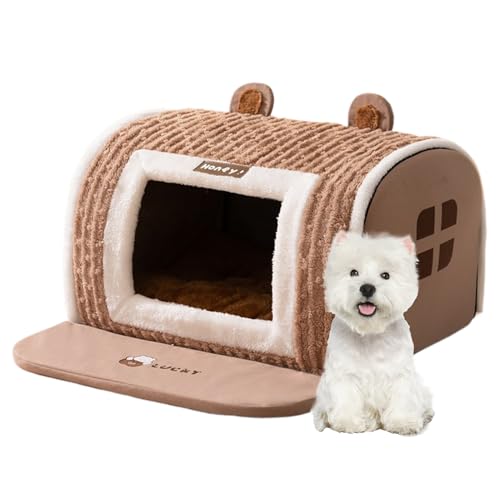 Haus für kleine Hunde, maschinenwaschbar, weiche Hundehütte | Weiches Nest für Kätzchen | für Katzen, Hunde, kleine mittelgroße Haustiere, zum Ausruhen im Innenbereich, Winter, Wohnungen Haus von Glugahrif