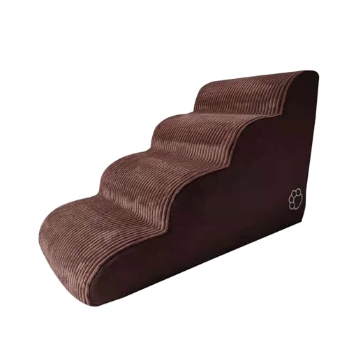 Haustierrampe für Couch,4 Tiers Cats High Density Foam Steps für Sofa - Flexible Katzenrampe für den Innenbereich für Hochbetten, abnehmbare und waschbare Trainingsleiter für Welpen von Glugahrif