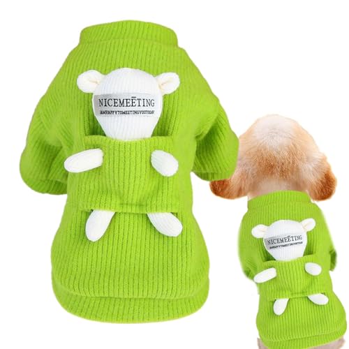 Hundepullover, Warmer Hundepullover | Haustierpullover mit Bärenpuppe - Herbstlicher, gemütlicher Rollkragen-Strick-Katzen-Outfit, Dicker Hundepullover für mittelgroße und große Katzen Hundepullover, Warmer Hundepullover | Haustierpullover mit Bärenpuppe - Herbstlicher, gemütlicher Rollkragen-Strick-Katzen-Outfit, Dicker Hundepullover für mittelgroße und große Katzen von Glugahrif