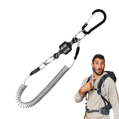 Kescher Magnet | Fliegenfischen Zubehör | Zubehör Werkzeug Schnellspanner Karabiner Verstellbarer Gurt für Salzwasser Süßwasser Angelausrüstung von Glugahrif