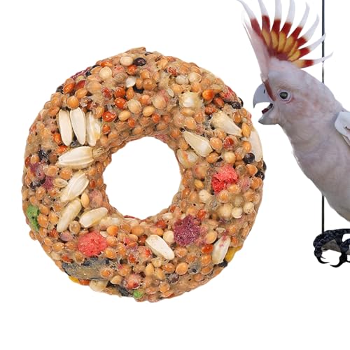 Vogelfutter - Wellensittich Spielzeug | Getreide Beißspielzeug In Donut-Form Zur Beschäftigung Und Training Für Agaporniden & Voliere Zubehör von Glugahrif