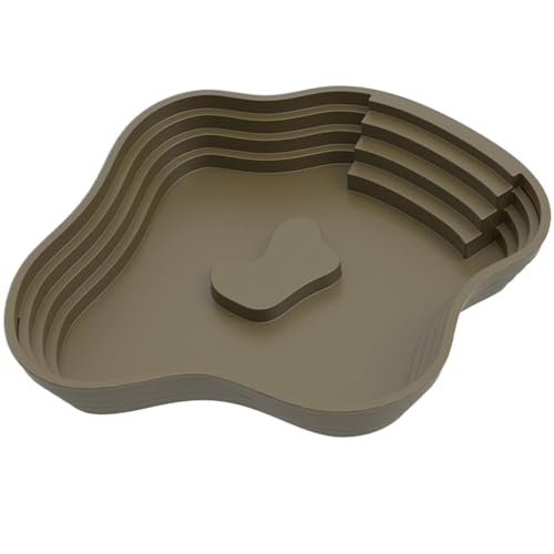 Wasserschale für Reptilienbehälter, Reptilienwasserschale - Bärtiger Drachenfütterungsgericht - Schildkrötenbad Badewanne Futter und Wasserschale mit Rampe für Gecko Echse Habitat Decoration Accessoir von Glugahrif
