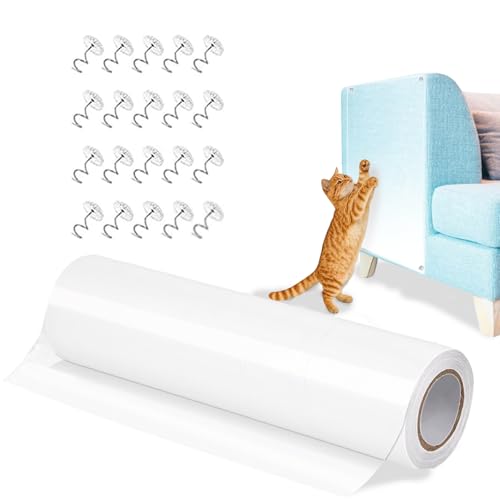 Glvomazty Kratzmatte für Katzen, Kratzschutz Katze Tape Transparentes Selbstklebendes Katzenmöbelschutz mit 20 Nägel, Effektiver, Sofaschutz gegen Kratzer, Kratzschutz Couch Klebefolie, für Möbel, Tür Glvomazty Kratzmatte für Katzen, Kratzschutz Katze Tape Transparentes Selbstklebendes Katzenmöbelschutz mit 20 Nägel, Effektiver, Sofaschutz gegen Kratzer, Kratzschutz Couch Klebefolie, für Möbel, Tür von Glvomazty