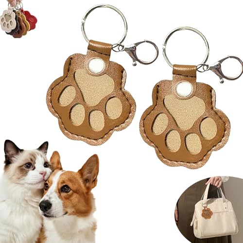 Glvomazty Personalisierte Aufbewahrungsbox für Tierhaare für Hunde, Haustierhaar-Aufbewahrungstasche, Fell-Schlüsselanhänger für Haustiere, Gedenkgeschenk für Hunde und Katzen, Pfotenform 2 Pcs von Glvomazty
