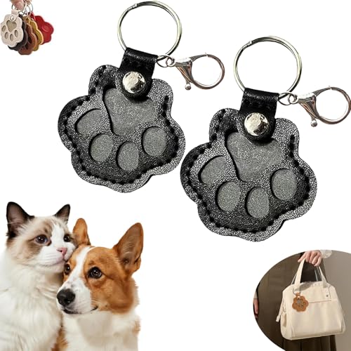Glvomazty Personalisierte Aufbewahrungsbox für Tierhaare für Hunde, Haustierhaar-Aufbewahrungstasche, Fell-Schlüsselanhänger für Haustiere, Gedenkgeschenk für Hunde und Katzen, Pfotenform 2 Pcs von Glvomazty