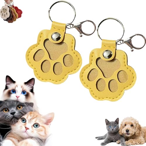 Glvomazty Personalisierte Aufbewahrungsbox für Tierhaare für Hunde, Haustierhaar-Aufbewahrungstasche, Fell-Schlüsselanhänger für Haustiere, Gedenkgeschenk für Hunde und Katzen, Pfotenform 2 Pcs von Glvomazty